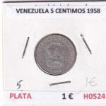 H0524 MONEDA VENEZUELA 5 CENTIMOS 1958 PLATA