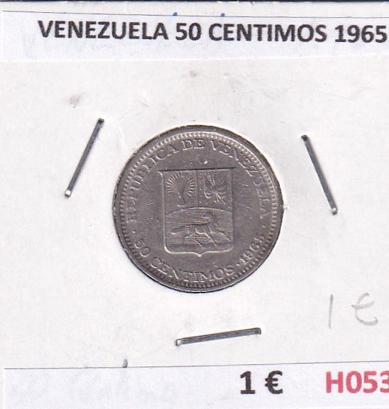 imagen-13-30640.jpg H0530 MONEDA VENEZUELA 50 CENTIMOS 1965 - Imagen 1