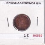 H0536 MONEDA VENEZUELA 5 CENTIMOS 1974