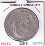 CR2779 MONEDA FRANCIA 5 FRANCOS 1842 EBC PLATA VER FOTOS