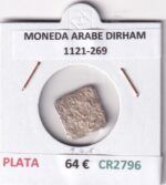 CR2796 MONEDA ARABE DIRHAM 1121-269 PLATA VER DESCRIPCION EN FOTO