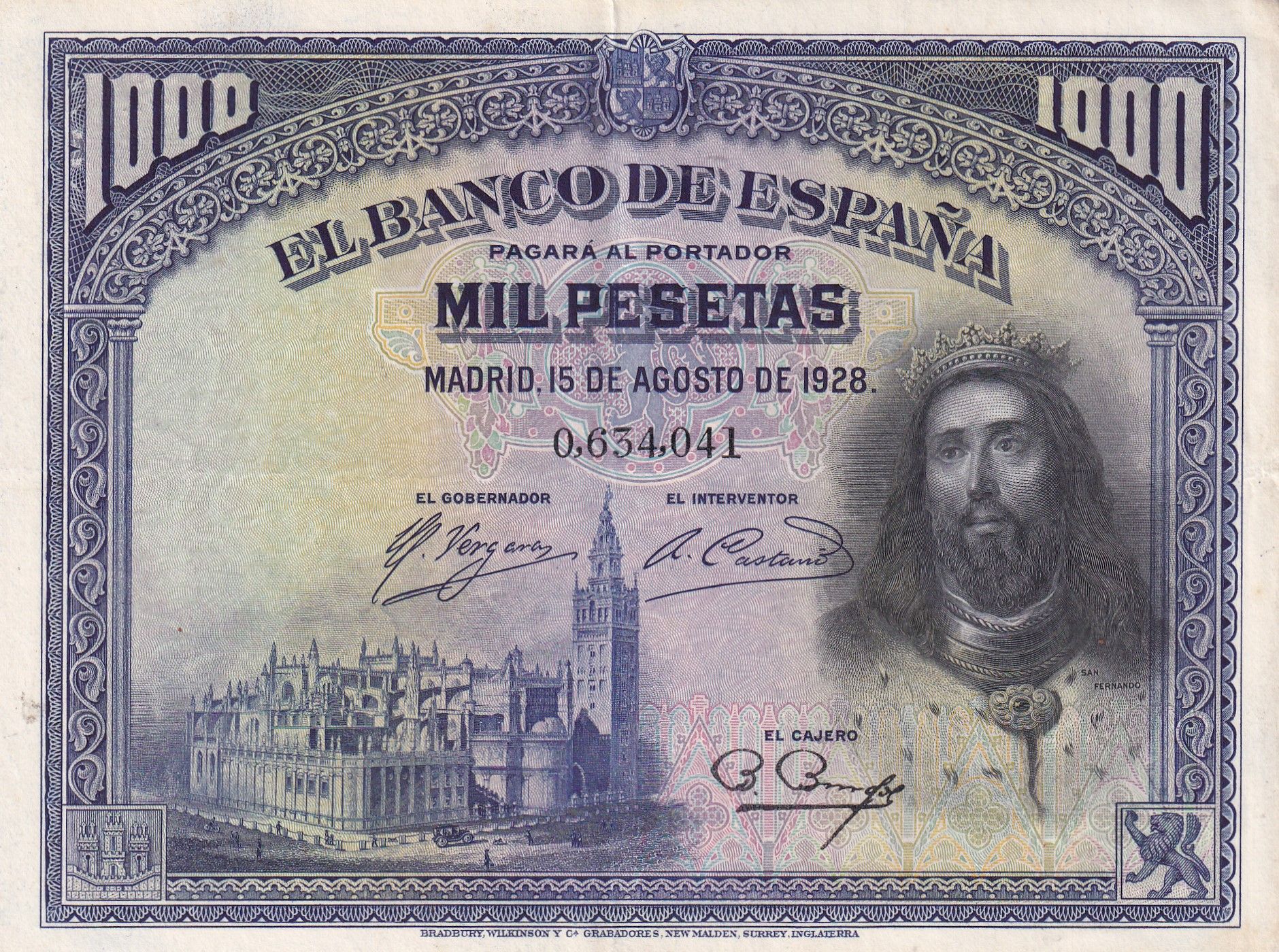 imagen-13-30692.jpg CRBS2698 BILLETE ESPAÑA 1000 PESETAS 1928 MBC+ - Imagen 1