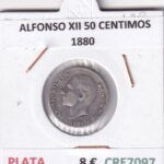 CRE7097 MONEDA ESPAÑA ALFONSO XII 50 CENTIMOS 1880 PLATA