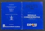 CREXP664 CARTERA MEDALLA ESPAÑA EXPO 92 EXP. FILATELIA