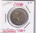 HEUR0002 MONEDA GRECIA 2 EUROS 2004