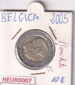 HEUR0007 MONEDA BELGICA 2 EUROS 2005 (MANCHA)
