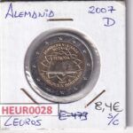 HEUR0028 MONEDA ALEMANIA 2 EUROS 2007 Letra D (Tratado de Roma)
