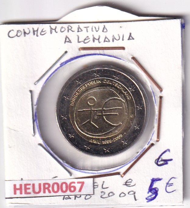 imagen-13-30931.jpg HEUR0067 MONEDA ALEMANIA 2 EUROS 2009 Letra G (Aniversario Euro) - Imagen 1