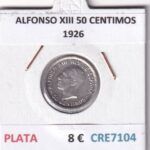 CRE7104 MONEDA ESPAÑA ALFONSO XIII 50 CENTIMOS 1926 PLATA