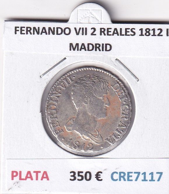 imagen-13-30981.jpg CRE7117 MONEDA ESPAÑA FERNANDO VII 2 REALES 1812 IJ MADRID PLATA BO - Imagen 1