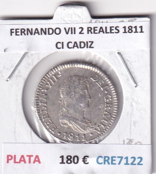 imagen-13-30986.jpg CRE7122 MONEDA ESPAÑA FERNANDO VII 2 REALES 1811 CI CADIZ BO PLATA - Imagen 1