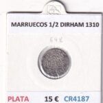 CR4187 MONEDA MARRUECOS 1/2 DIRHAM 1310 PLATA