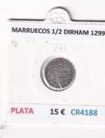 CR4188 MONEDA MARRUECOS 1/2 DIRHAM 1299 PLATA