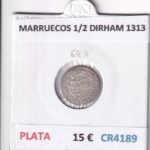 CR4189 MONEDA MARRUECOS 1/2 DIRHAM 1313 PLATA