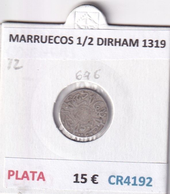 imagen-13-31097.jpg CR4192 MONEDA MARRUECOS 1/2 DIRHAM 1319 PLATA - Imagen 1