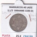 CR4199 MONEDA MARRUECOS ABD AL-AZIZ 2,1/2  DIRHAMS 1320-21 PLATA