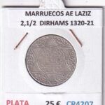 CR4207 MONEDA MARRUECOS ABD AL-AZIZ 2,1/2  DIRHAMS 1320-21 PLATA