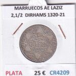 CR4209 MONEDA MARRUECOS ABD AL-AZIZ 2,1/2  DIRHAMS 1320-21 PLATA