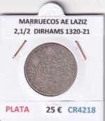CR4218 MONEDA MARRUECOS ABD AL-AZIZ 2,1/2  DIRHAMS 1320-21 PLATA