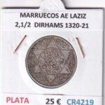 CR4219 MONEDA MARRUECOS ABD AL-AZIZ 2,1/2  DIRHAMS 1320-21 PLATA