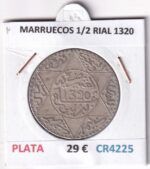 CR4225 MONEDA MARRUECOS 1/2 RIAL 1320 PLATA