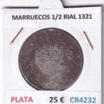 CR4232 MONEDA MARRUECOS 1/2 RIAL 1321 PLATA