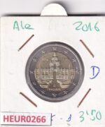 HEUR0266 MONEDA ALEMANIA 2 EUROS 2016 Letra D