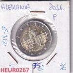 HEUR0267 MONEDA ALEMANIA 2 EUROS 2016 Letra F