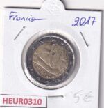 HEUR0310 MONEDA FRANCIA 2 EUROS 2017 (Lazo rosa contra el cáncer)
