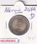 HEUR0365 MONEDA ALEMANIA 2 EUROS 2019 Letra D (Bundesrat)
