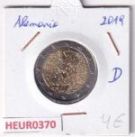 HEUR0370 MONEDA ALEMANIA 2 EUROS 2019 Letra D (Caida del muro de Berlín)