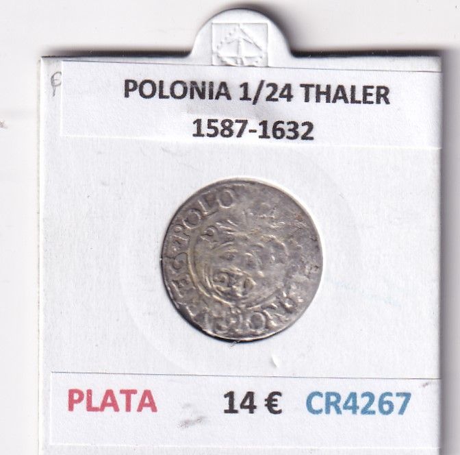 imagen-13-31361.jpg CR4267 MONEDA POLONIA 1/24 THALER 1587-1632 PLATA - Imagen 1
