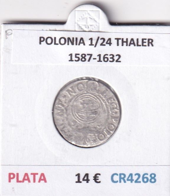 imagen-13-31362.jpg CR4268 MONEDA POLONIA 1/24 THALER 1587-1632 PLATA - Imagen 1