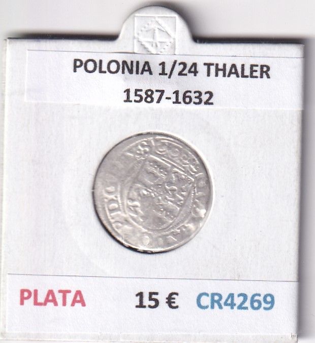 imagen-13-31363.jpg CR4269 MONEDA POLONIA 1/24 THALER 1587-1632 PLATA - Imagen 1