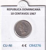CR4276 MONEDA REPUBLICA DOMINICANA 10 CENTAVOS 1967 CU-NI