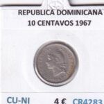 CR4283 MONEDA REPUBLICA DOMINICANA 10 CENTAVOS 1967 CU-NI