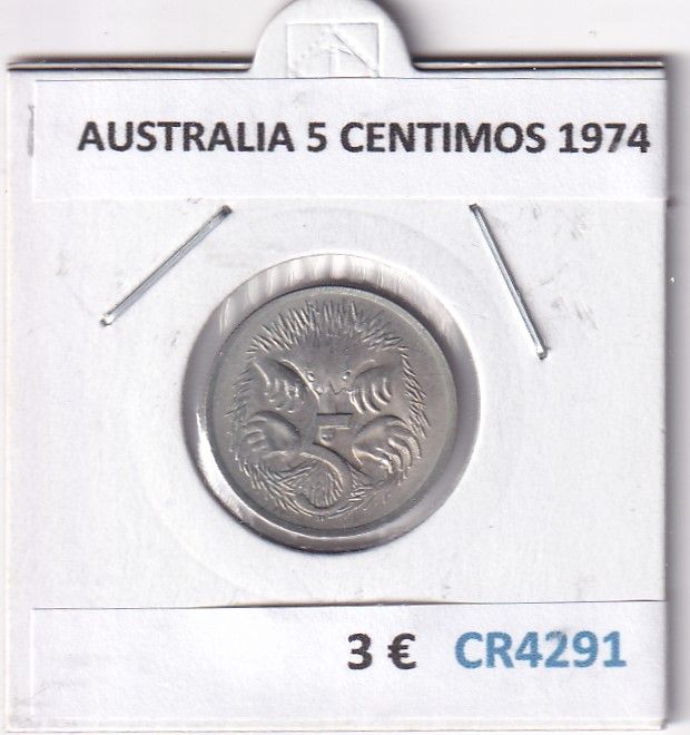 imagen-13-31551.jpg CR4291 MONEDA AUSTRALIA 5 CENTIMOS 1974 - Imagen 1