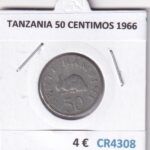 CR4308 MONEDA TANZANIA 50 CENTIMOS 1966