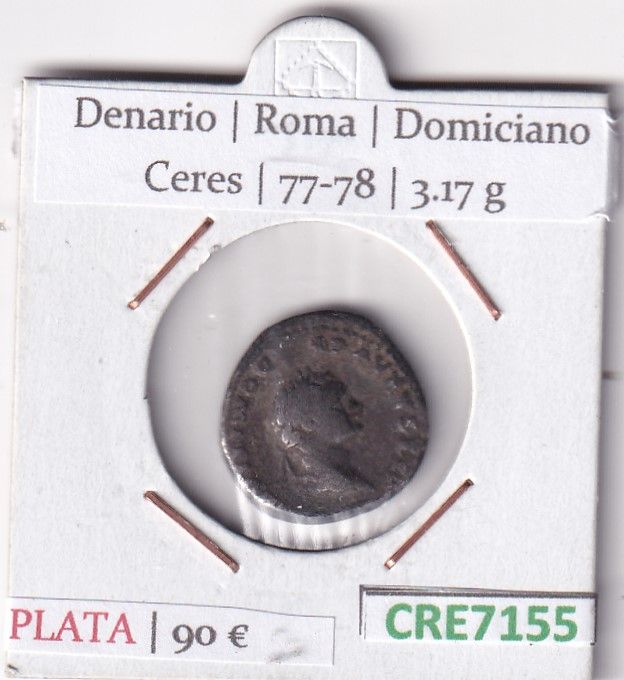 imagen-13-31641.jpg CRE7155 MONEDA DENARIO ROMA DOMICIANO CERES 77-78 (DESCRIP. EN FOTOS) - Imagen 1