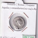 CRE7166 MONEDA DENARIO ROMA TRAJANO AQUILA Y ESTANDARTES 112-114