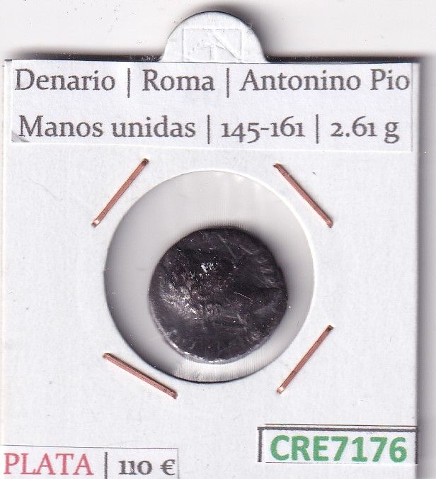 imagen-13-31662.jpg CRE7176 MONEDA DENARIO ROMA ANTONINO PIO MANOS UNIDAS 145-161 - Imagen 1