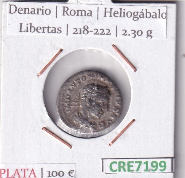 imagen-13-31685.jpg CRE7199 MONEDA DENARIO ROMA HELIOGABALO LIBERTAS 218-222 (DESCRIP. EN FOTOS) - Imagen 1