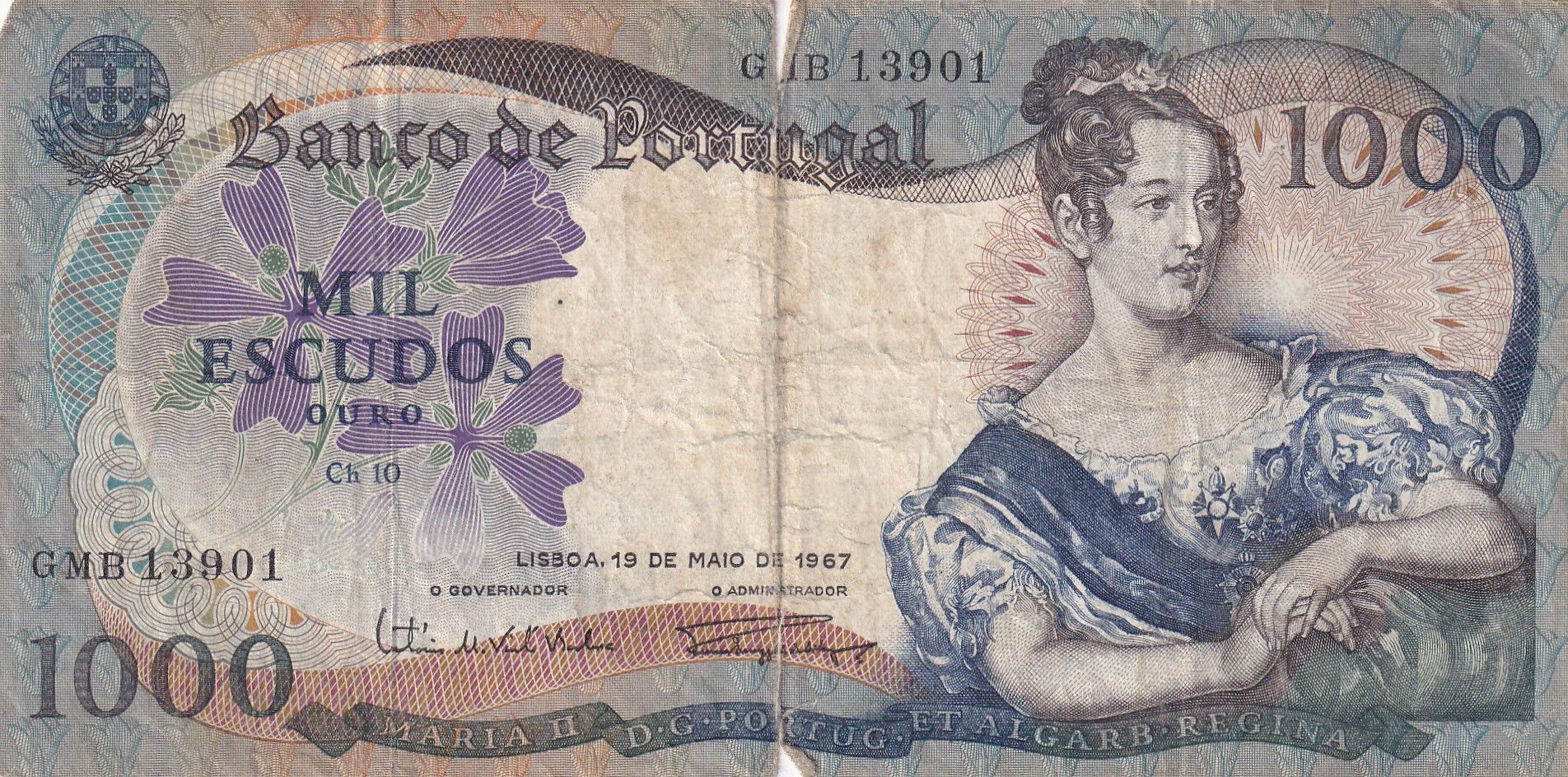 imagen-13-31778.jpg CRBX1813 BILLETE PORTUGAL 1000 ESCUDOS 1967 MC - Imagen 1