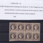 CRCOL682 SELLOS CUBA Nº 11 XX BLOQUE DE 8 (VER DESCRIP. EN FOTO)
