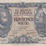 CRBS2729 BILLETE ESPAÑA 25 PESETAS 1940 SERIE B RESTAURADO