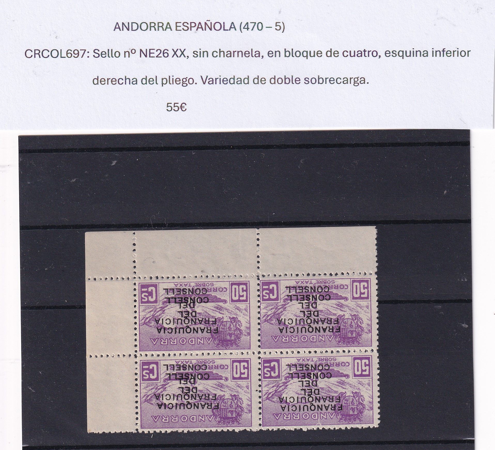 imagen-13-31993.jpg CRCOL697 SELLOS ANDORRA Nº NE26 XX (VER DESCRIPCION EN FOTO) - Imagen 1