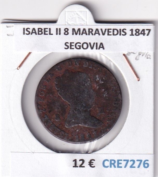 imagen-13-32020.jpg CRE7276 MONEDA ESPAÑA ISABEL II 8 MARAVEDIS 1847 SEGOVIA - Imagen 1