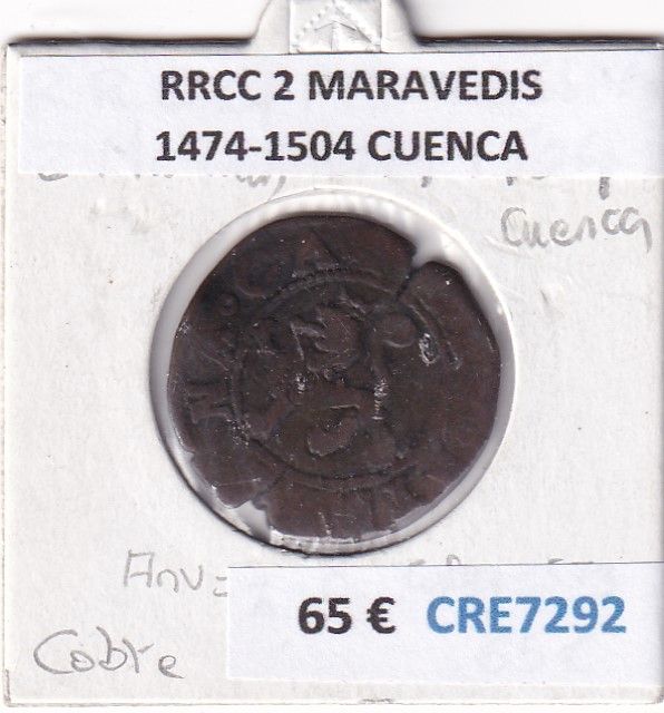 imagen-13-32054.jpg CRE7292 MONEDA ESPAÑA RRCC 2 MARAVEDIS 1474-1504 CUENCA - Imagen 1
