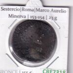 CRE7318 MONEDA ROMANA SESTERCIO ROMA MARCO AURELIO MINERVA 153-154