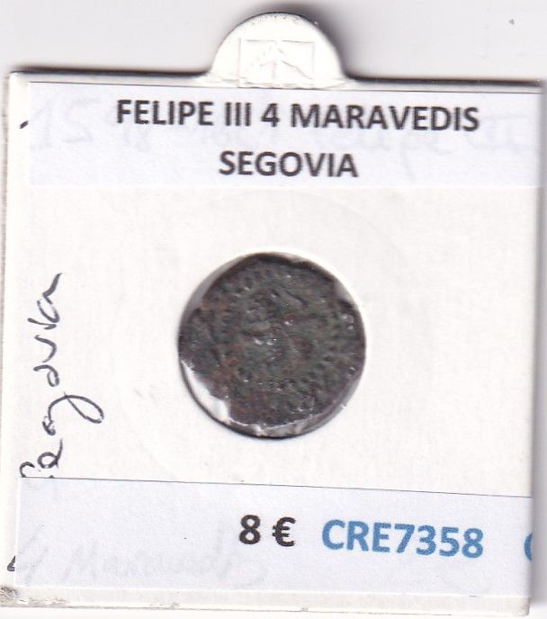 imagen-13-32183.jpg CRE7358 MONEDA ESPAÑA FELIPE III 4 MARAVEDIS SEGOVIA - Imagen 1